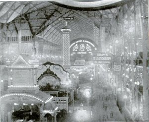 The Electricity Building. Edison and Tesla were both present. A collective defecation was probably experienced by most visiting this building as this was likely the first time ever witnessing electricity. Also, the nerds in our time are probably overcome with the thought of an Edison and Tesla battle.